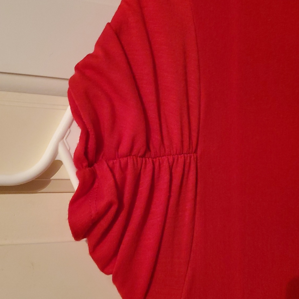 Serengeti 2X Cardigan Top With Built In Shirt Red Zebra Print Bling - Picture 10 of 12